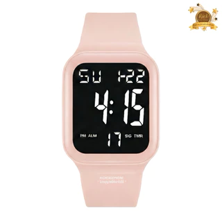 นาฬิกาข้อมือ DASH - แดช แท้ รหัส D3 กันน้ำ 100% มีไฟ LED ระบบดิจิตอล หน้าเหลี่ยม สายซิลิโคนเรซิ่น มีหลายสี