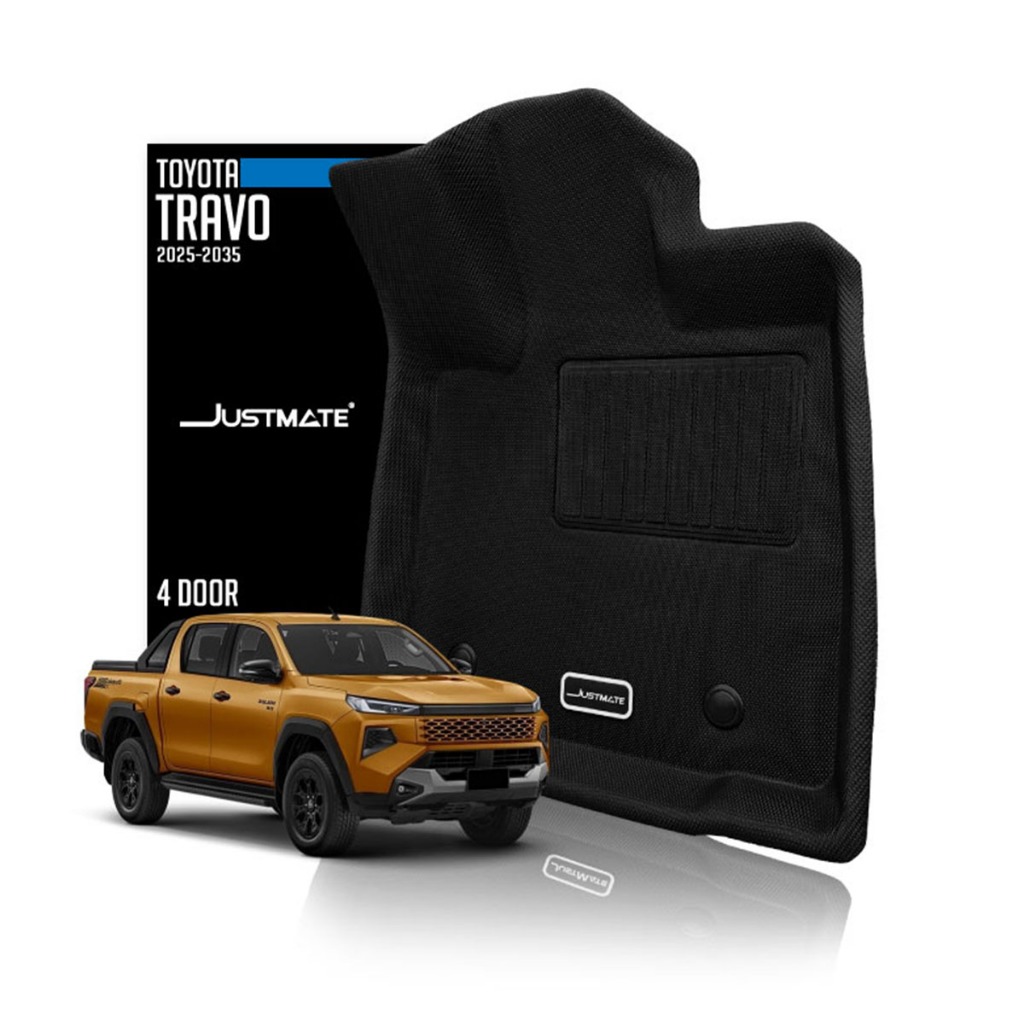 [JUSTMATE] TOYOTA พรมปูพื้นรถยนต์ HILUX TRAVO 4D 2025 – 2035  AT/MT เกียร์อัตโนมัติ / เกียร์ธรรมดา