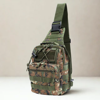 CAMO 600D กระเป๋าคาดอก สีทราย กระเป๋าสะพายข้าง ทหาร แคมป์ปิ้ง เดินป่า