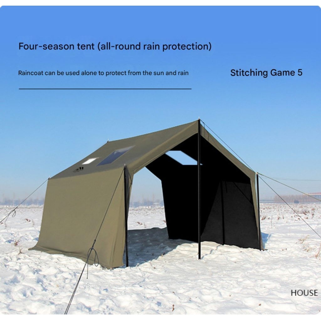 JC&House เสาลม และRain coverเสริม สำหรับเต็นท์เสาลม 8.0 (ไม่รวมตัวเต็นท์)