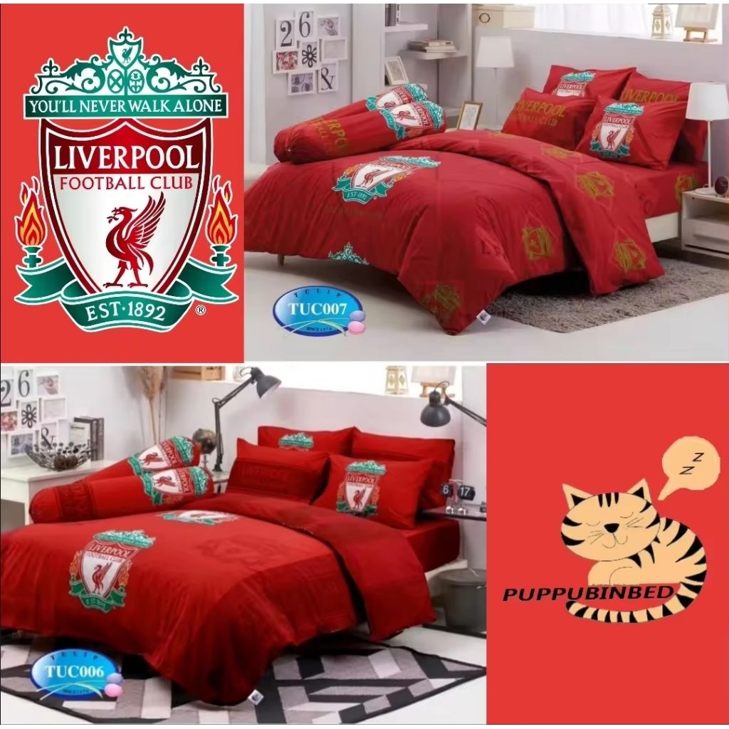 ลิขสิทธิ์แท้💯 ชุุดผ้านวม 6ฟุต ครบชุด ลิเวอร์พูล Liverpool ลิขสิทธิ์แท้จากทิวลิป tulip รหัส tuc007 tuc006