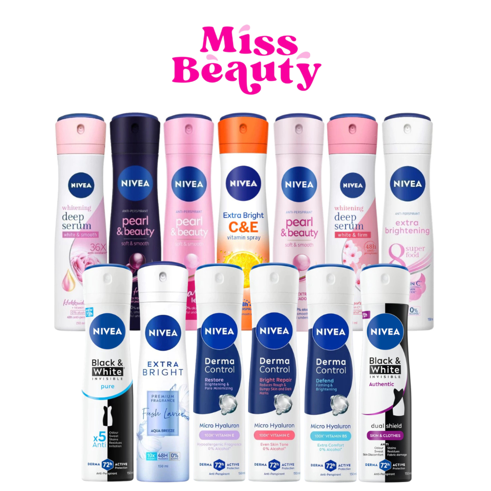 (ขวดสเปรย์) NIVEA นีเวีย สเปรย์โรลออนระงับกลิ่นกาย (ผู้หญิง) 60/150 มล.