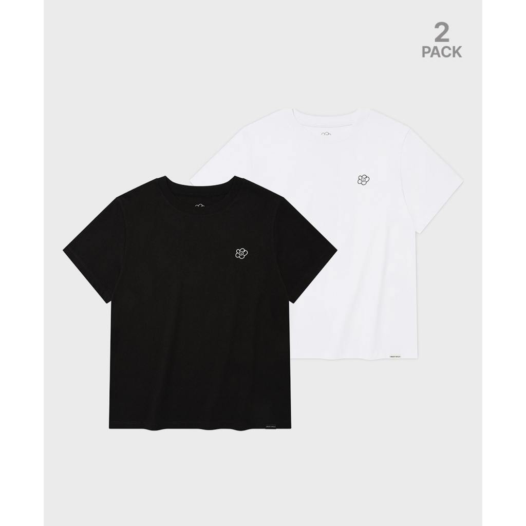 WACKY WILLY เสื้อยืดรุ่น Women 2Pack Lily Short Sleeve T-Shirt Black/White (80141OLPSSW_S6BKWH) — صورة 2
