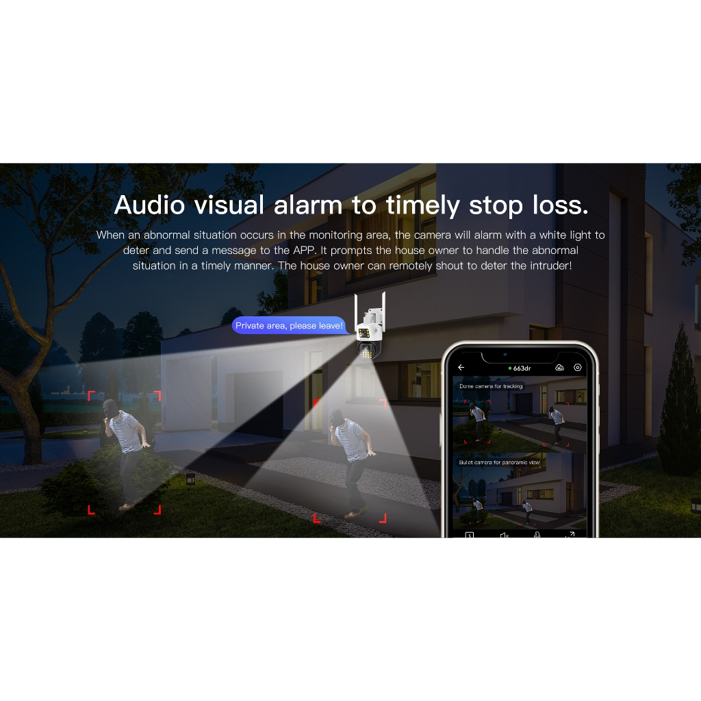 Vstarcam CG663DR SIM 4G กล้อง IP IP Camera ปลุกไซเรนติดตามอัตโนมัติไฟแฟลชกล้องวงจรปิด - รูปที่ 7