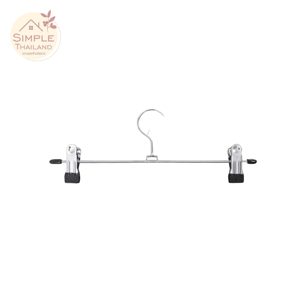 ไม้แขวนเสื้อ ไม้หนีบ Drying Hanger Rack ไม้แขวนกางเกง ปรับระดับได้ สแตนเลส ใช้หนีบเสื้อผ้า กระโปง simplethailand