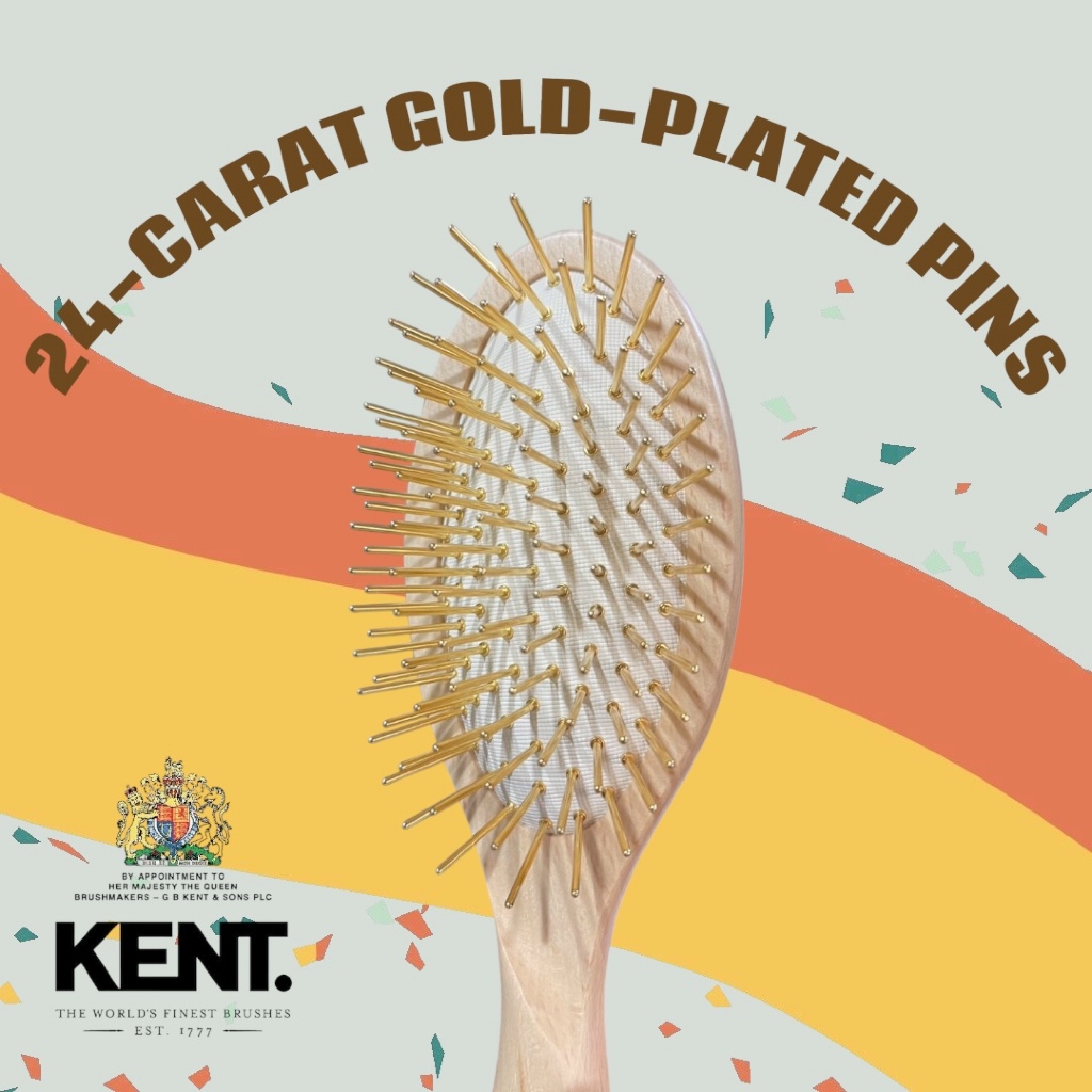 แปรงหวีผม ซี่ทอง 24K Kentbrushes The Gold Pin Hairbrush จาก ประเทศอังกฤษ