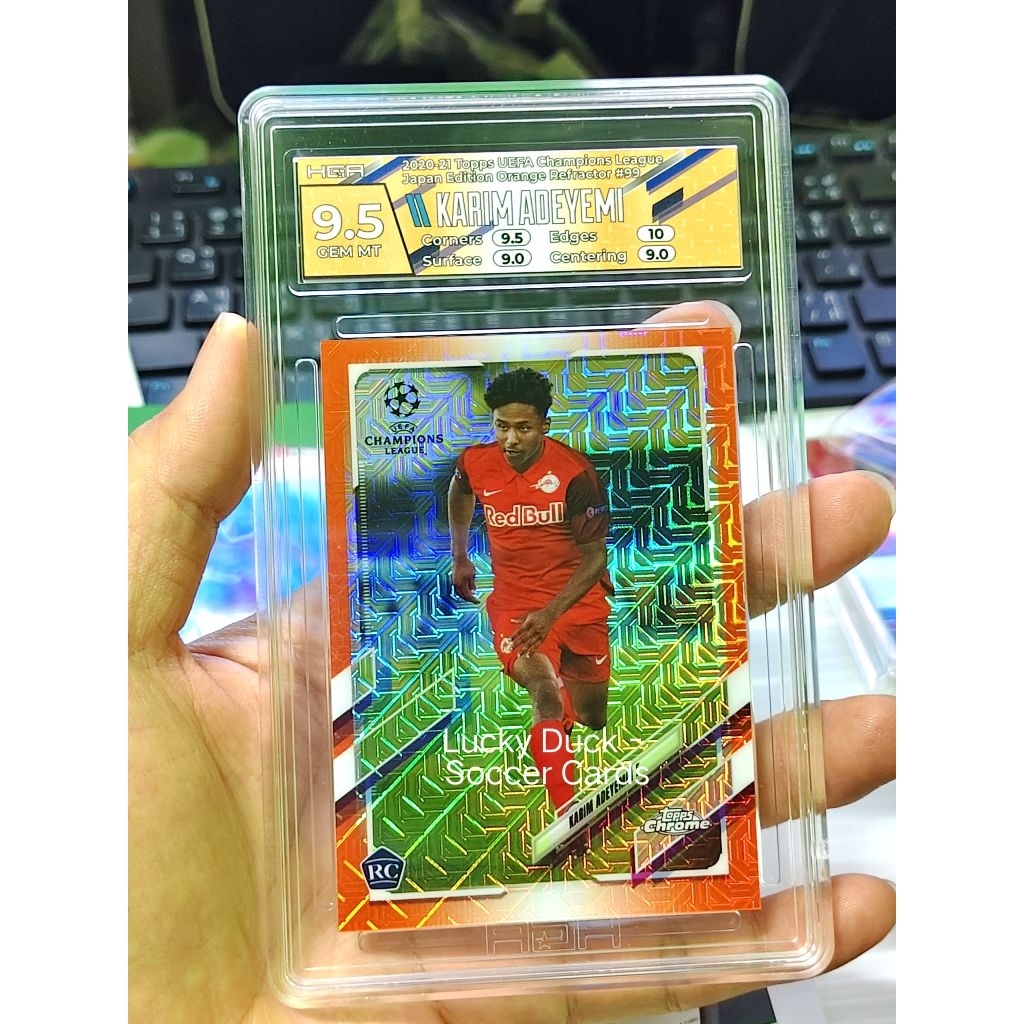 Topps Chrome Karim Adeyemi RC Orange Mojo Refractor /25 (25/25)🔥 HGA 9.5 Gem Mint | Japan Edition | 