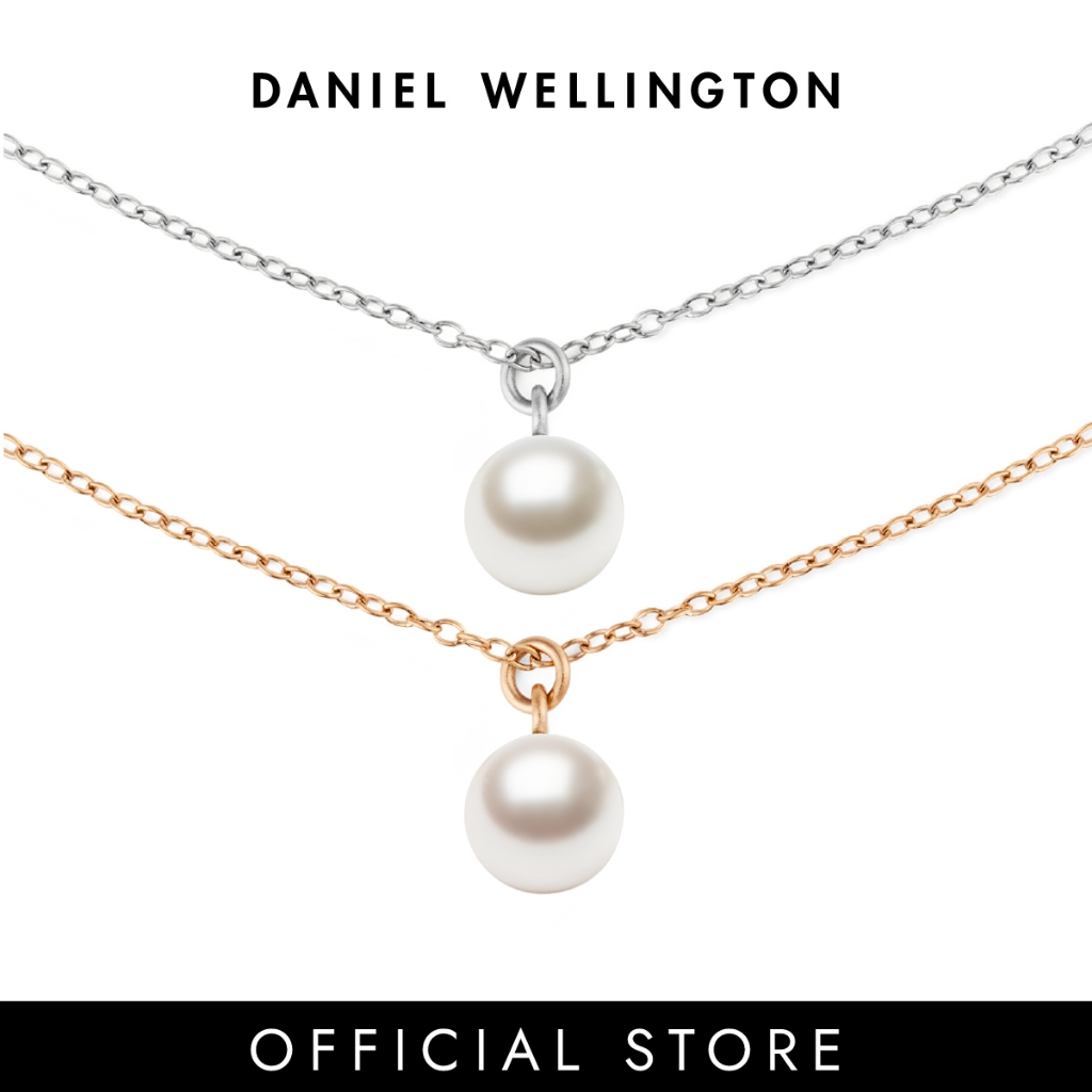 (New)Daniel Wellington สร้อยคอ Pearl Necklace Silver/Rose Gold
