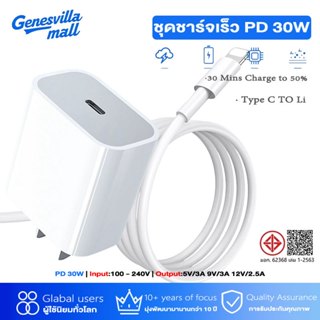 หัวชาร์จเร็ว+สายชาร์จเร็ว PD 30W ชุดชาร์จ type-c Fast charge…