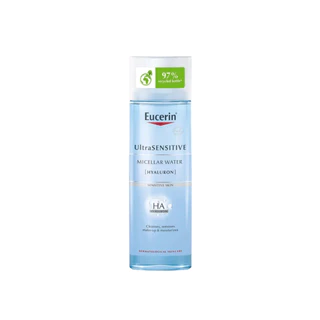 แพคคู่ Eucerin UltraSENSITIVE [HYALURON] MICELLAR WATER 400 ML ยูเซอริน ไมเซลล่า เช็ดล้างเครื่องสำอางหมดจด