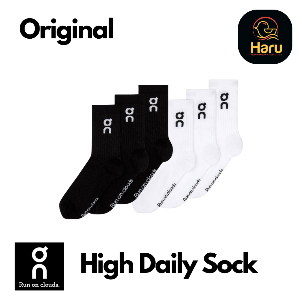 (ของแท้)On Cloud Daily high Sock 3P :ถุงเท้า On สำหรับใส่ประจำวัน