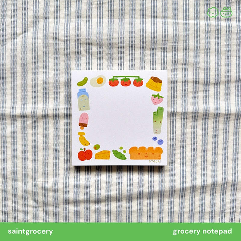 กระดาษโน๊ตแบบฉีก ไม่มีกาวในตัว grocery notepad | saintgrocery