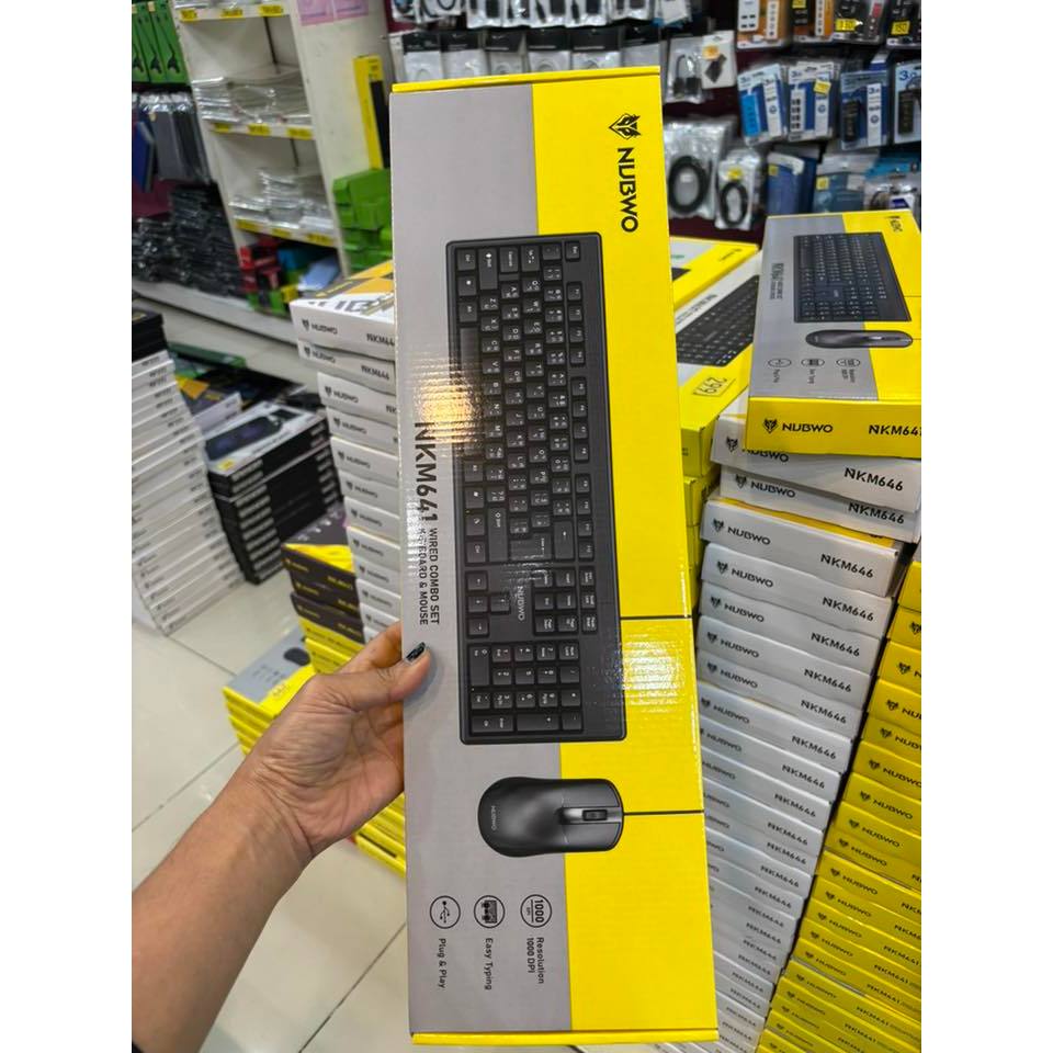 ส่งจากไทย NUBWO NKM-641 COMBO SET Keyboard + mouse ชุดเซ็ทคีย์บอร์ดและเม้าส์ ประกัน 1 ปี NKM641