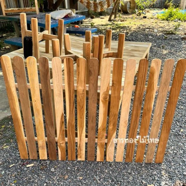 รั้วระแนงสำเร็จรูปไม้สัก ยาว1เมตร สูง70ซม. รั้วไม้สักพร้อมส่ง