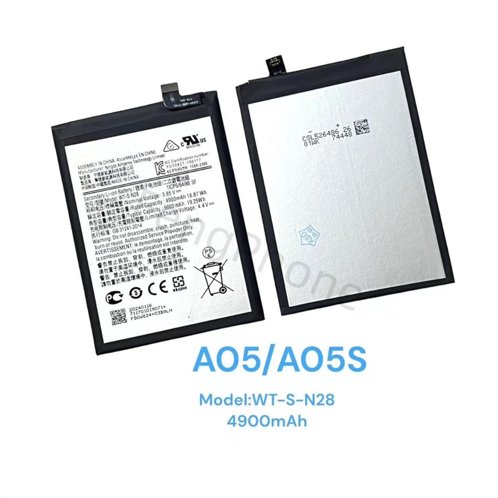 แบตซัมซุง Battery For Samsung A05 (WT-S-N28) แบต+กาวติดแบตแท้+ชุดเครื่องมือซ่อม