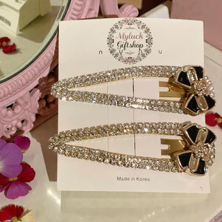Hairpin Set "Crystal Bow" กิ๊บติดผมคริสตัล ขนาดใหญ่7cm1คู่เกรดพรีเมียม ดีไซน์เกาหลี คริสตัลวิบวับ งานละเอียด สวยหรู