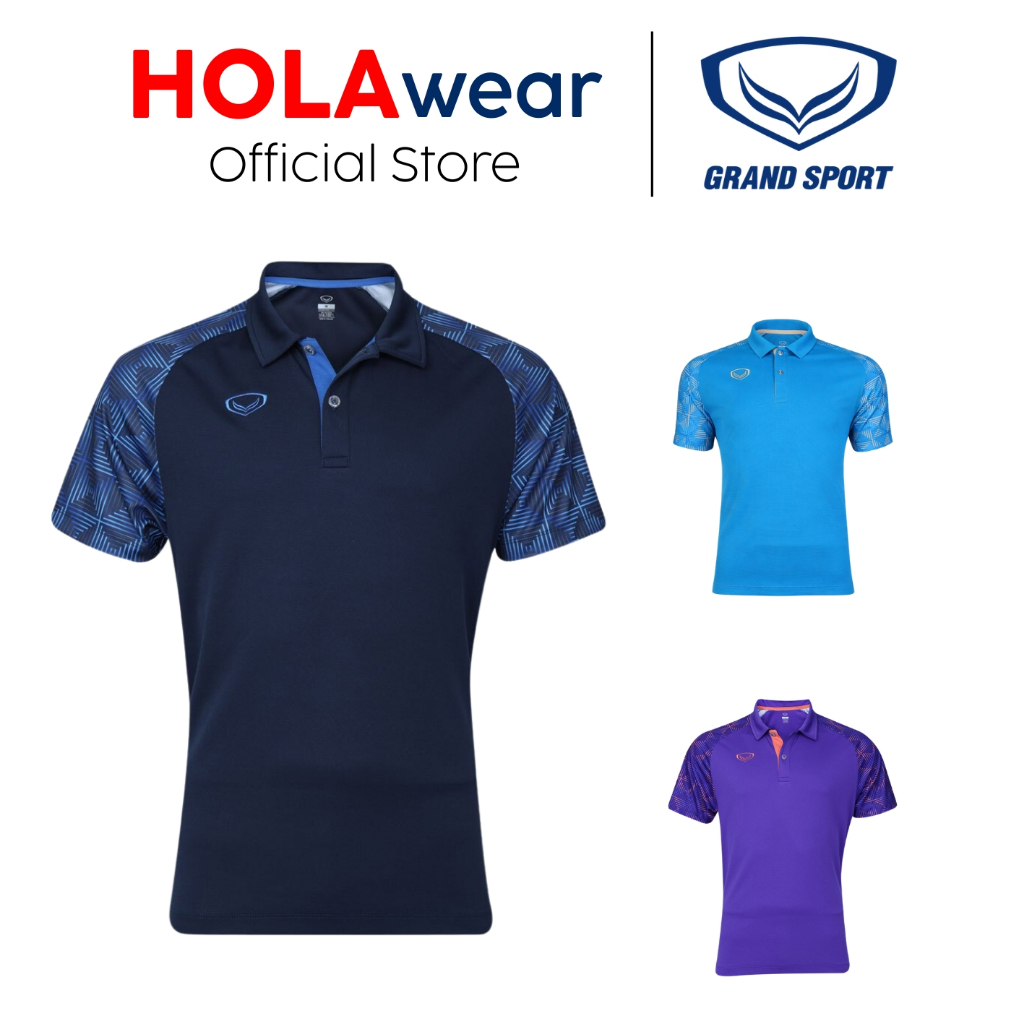 [มีส่งด่วน] เสื้อโปโล Grand sport 72-083 โปโลพิมพ์ลาย ไหล่สโลป โพส2