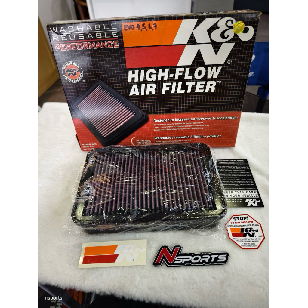 กรองอากาศ K&N (แท้)ใส่ Evo 4,5,6,7