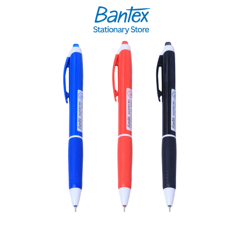 Bantex ปากกา ปากกาลูกลื่น 0.7มม เขียนลื่น หมึกเข้ม เขียนง่าย พร้อมคลิปหนีบ ด้ามจับนุ่ม Ballpoint Pen
