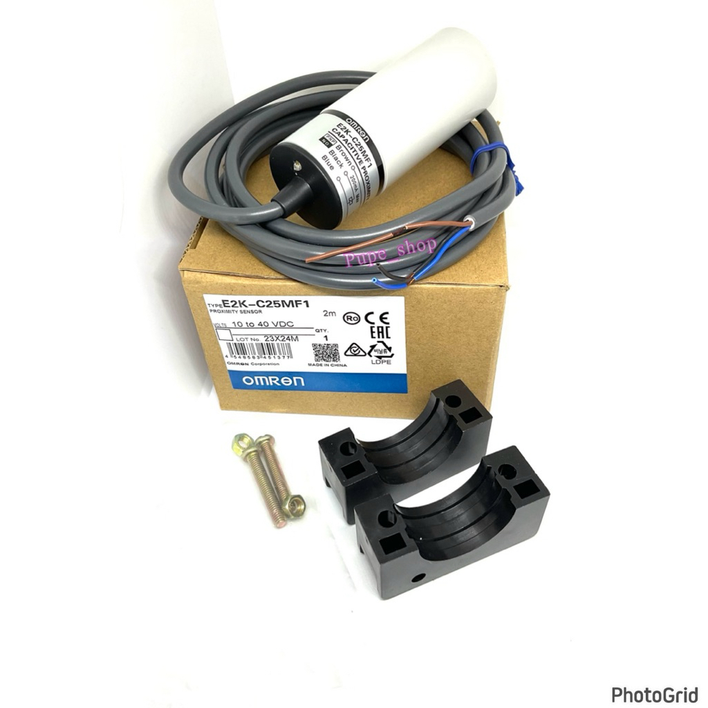E2K-C25MF1 คาปาซิทีป PNP-NO เซ็นเซอร์ Sensor (Capacitive) 34มิล ระยะจับ 3-25มิล (จับความหนาแน่น)