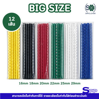 สันห่วงพลาสติก กระดูกงู size ใหญ่ หลากสี 12 เส้น/แพ็ค