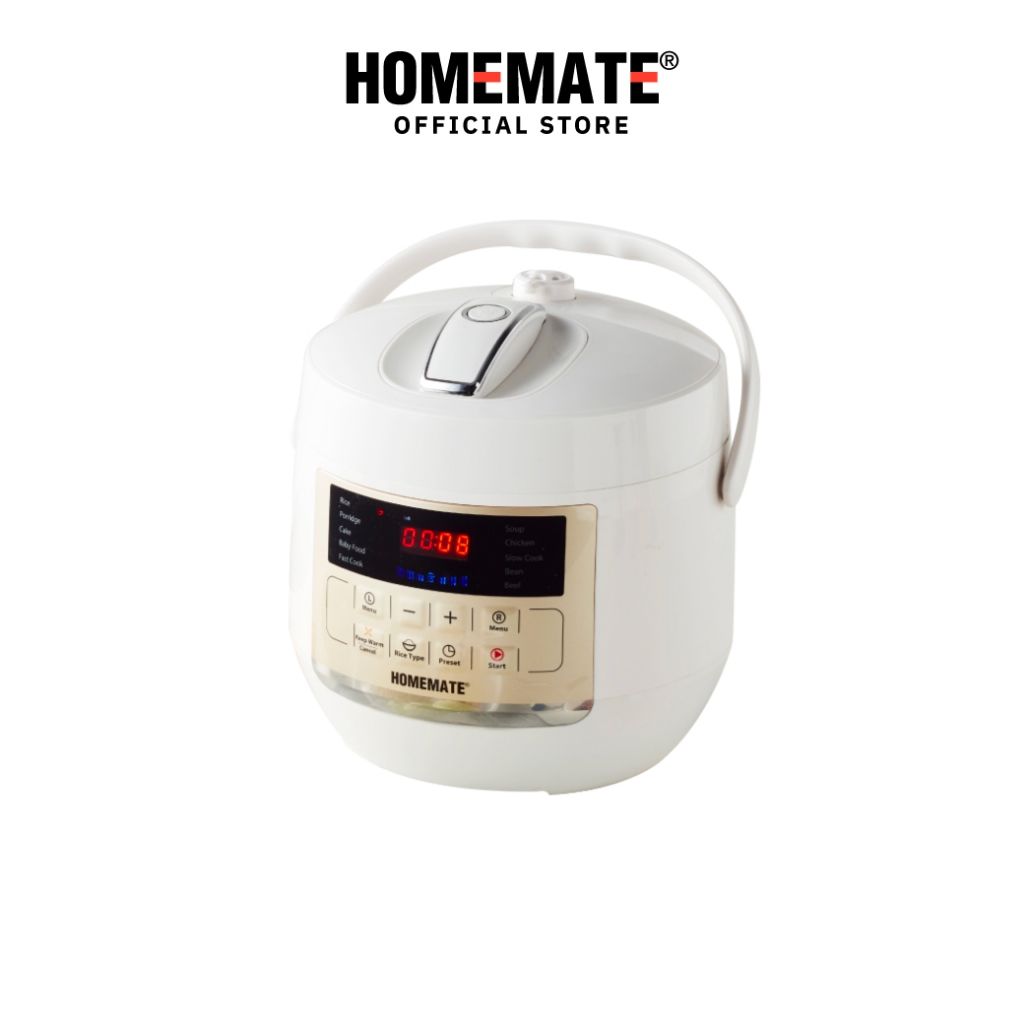 HOMEMATE หม้ออัดแรงดันไฟฟ้า หม้อหุงข้าวรุ่นใหม่ Smart Cooker 3 ลิตร รุ่น HOM-12LC62