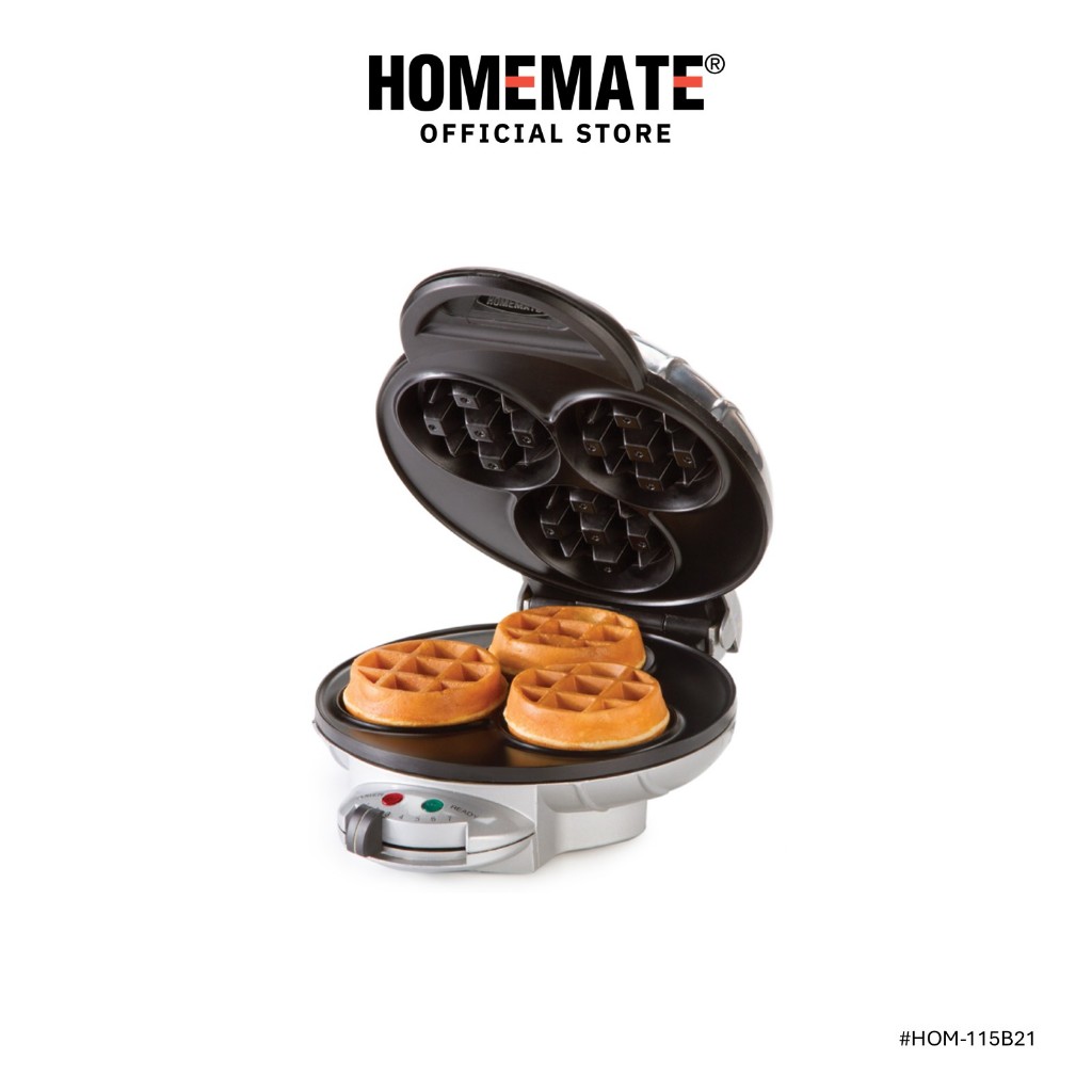HOMEMATE เครื่องอบวาฟเฟิล 3 หลุม รุ่น HOM-115B21