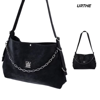 URTHE - กระเป๋า หนัง PU รุ่น DRAPE SOFT LEATHER HOBO BAG
