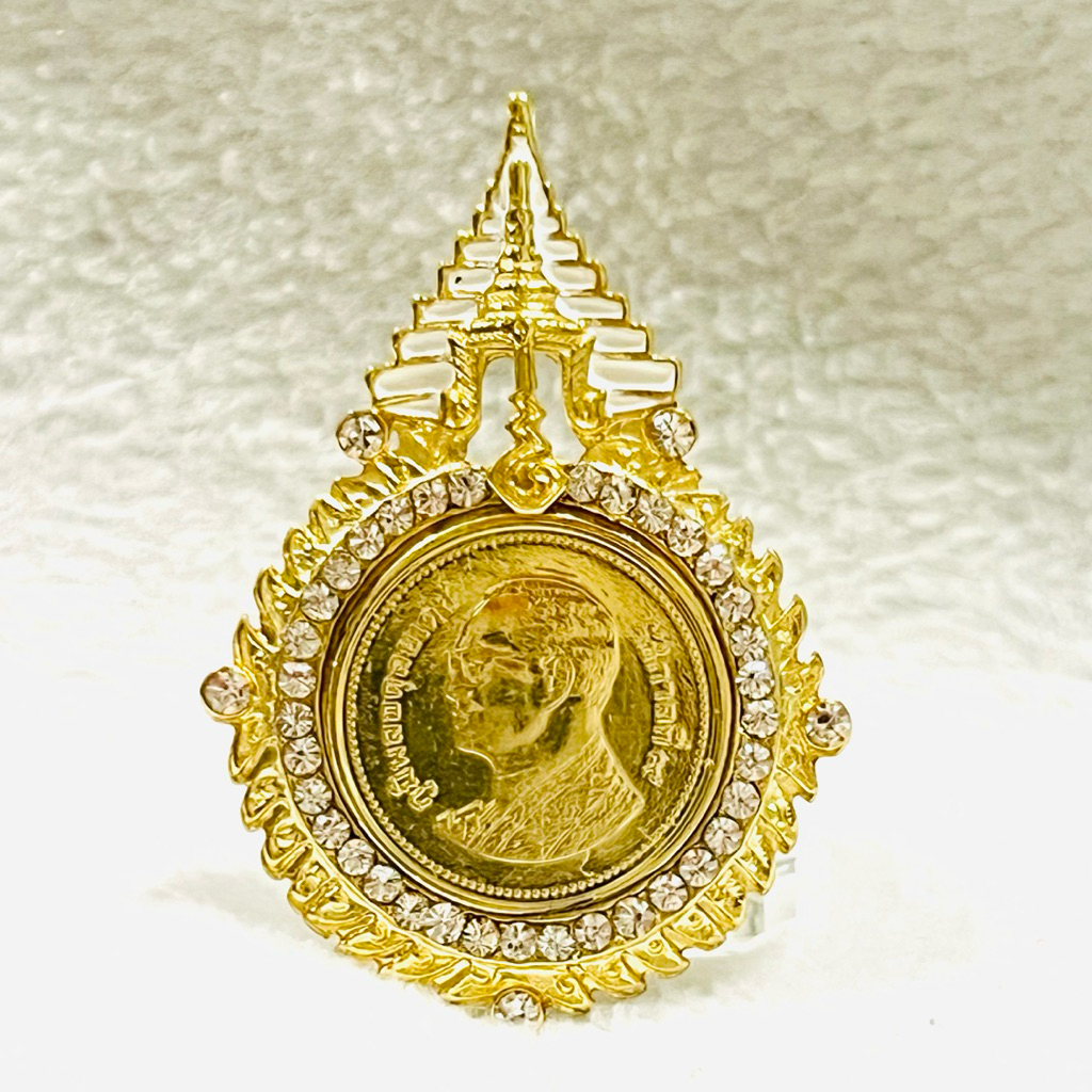 เข็มกลัด รัชกาลที่9 ทำจากทองเหลืองแท้ เหรียญ เหรียญในหลวง เป็นเหรียญ 2 บาท เหรียญจริง ขนาด 3.5x5 เซน