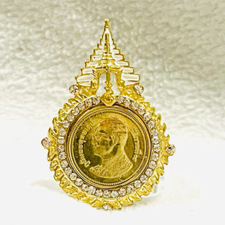 เข็มกลัด รัชกาลที่9 ทำจากทองเหลืองแท้ เหรียญ เหรียญในหลวง เป…