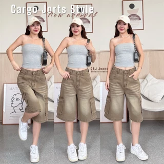 Acasey กางเกงยีนส์ผู้หญิง 5ส่วน คาร์โก้ ผ้าไม่ยืด รุ่น Super Cargo Short