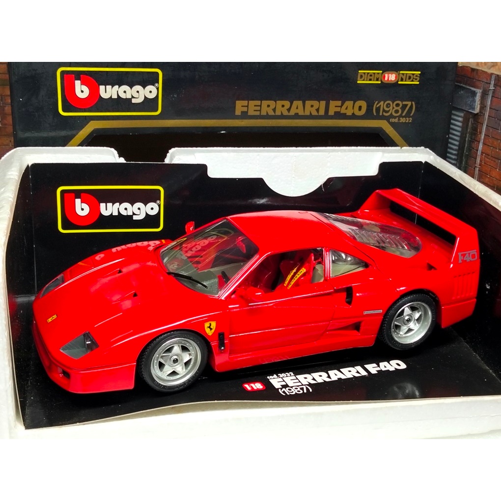 โมเดลรถFerrariF40 1/18 * มือสอง * โมเดลรถF40 โมเดลรถ Ferrari F40 Model car scale 1:18 Burago ราคา OK