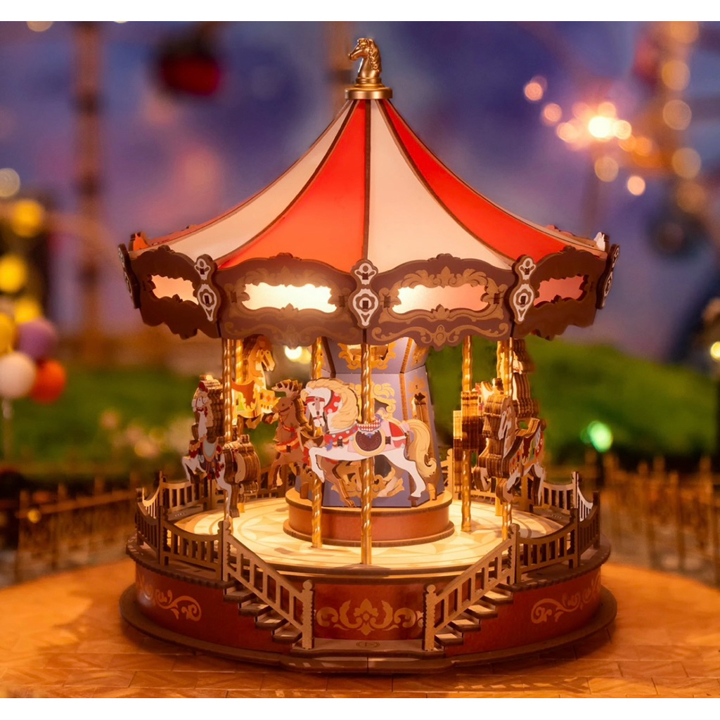 โมเดล Rolife Classic Carousel Mechanical Music Box 3D Wooden Puzzle AMC01  English version [พร้อมส่ง]
