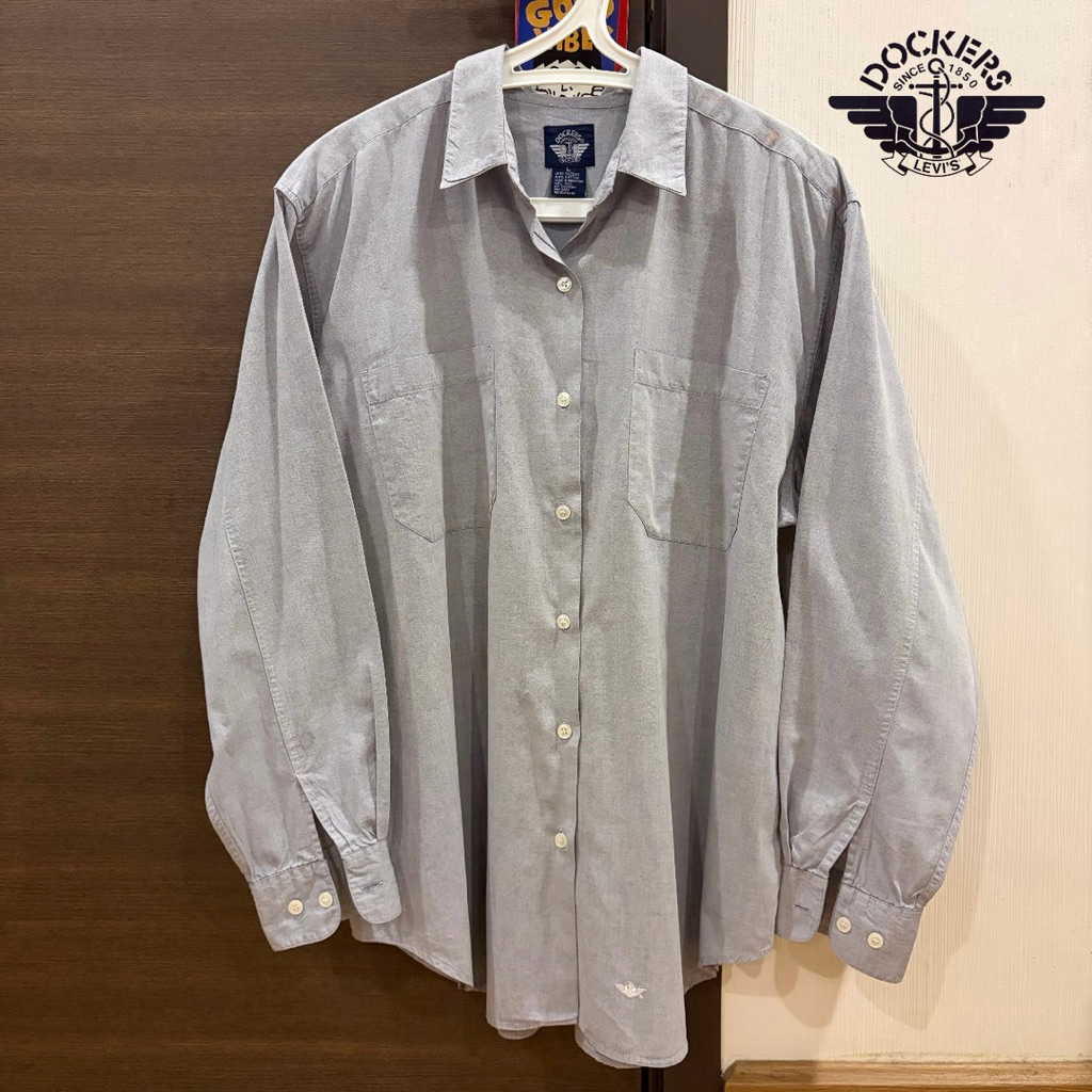 เสื้อเชิ้ต DOCKERS มือสอง ไซส์ L อก 48 นิ้ว ยาว 30 นิ้ว
