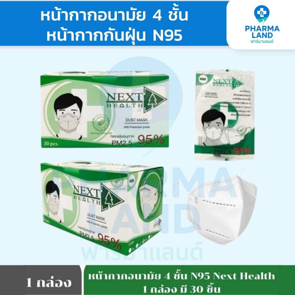หน้ากากอนามัย หน้ากากกันฝุ่น N95 ป้องกันฝุ่น PM 2.5 97% แมส N95 เกรดทางการแพทย์ TLM NEXT HEALTH Mask