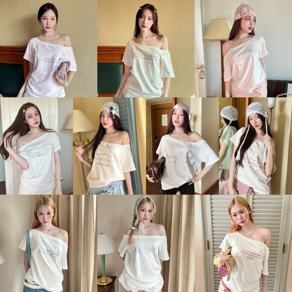 Cintage♡ CT2008 เสื้อเว้าไหล่sunshine319 🌟