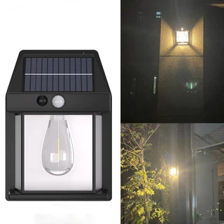 【ซื้อ 1 แถม 1】โคมไฟติดผนังโซลาร์เซลล์ LED กันน้ำ 3 โหมดปรับได้ เปิด-ปิดอัตโนมัติ ไม่ต้องเดินสายไฟ ติดตั้งง่าย