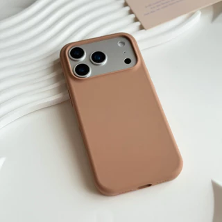 (มีส่งด่วน)เคสไอโฟน ซิลิโคนสีน้ำตาล น้ำตาลเข้ม ด้านในบุกำมะหยี่ สำหรับไอโฟน 17/16/15/14/13/12/11