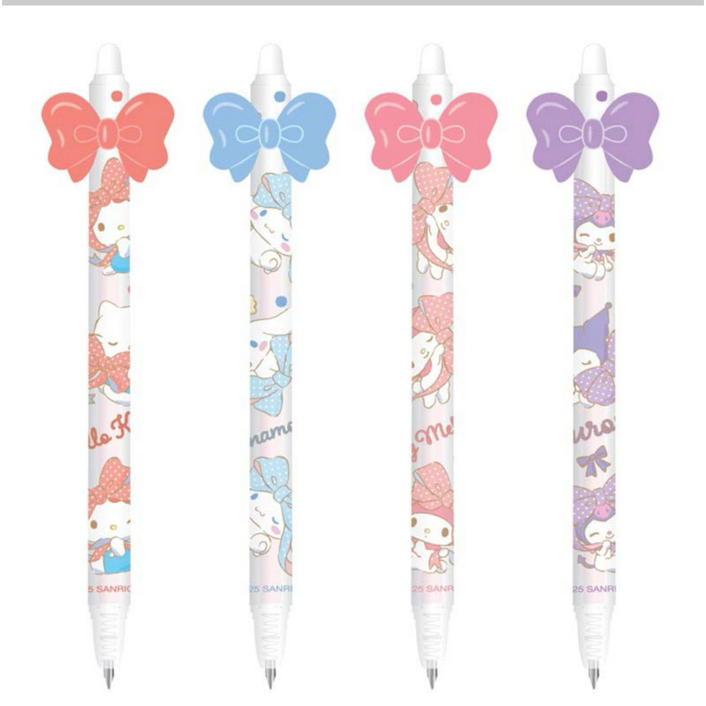 CODE:D ปากกาเจลลบได้ รูปโบว์ Sanrio คละลาย (แพ็ก 4 ด้าม)