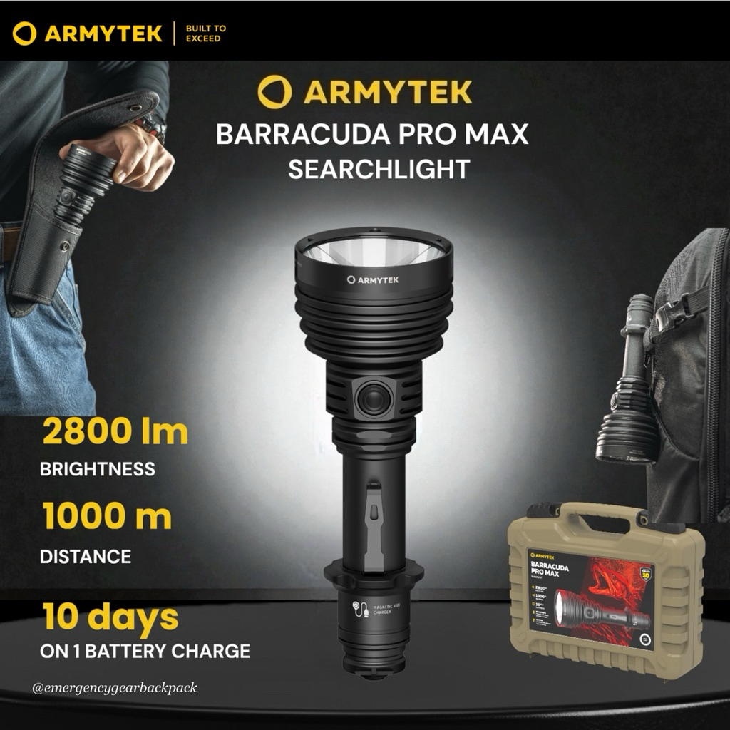 Armytek Barracuda Pro Max 2800 lm 1,000 m Searchlight