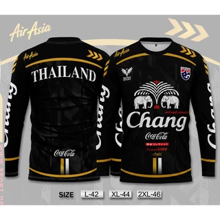 เสื้อแขนยาวลายช้างไทยแลนด์-สีดำ(Black Edition) ใส่สบายไม่ต้องรีด งานกราฟิกเท่ๆ