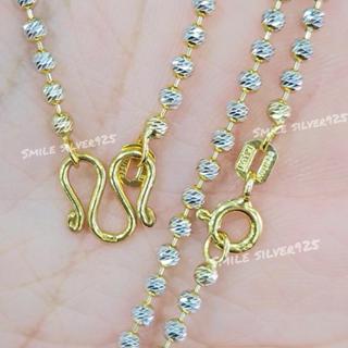 พ30 สร้อยคอ Ball Slash 2mm. เงินแท้ 92.5% Italy ชุบ2กษัตริย์…