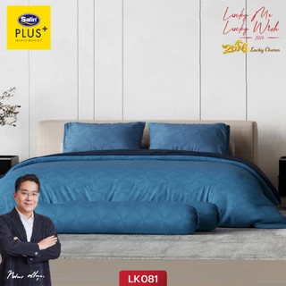 [New] Satin Plus ชุดผ้าปูที่นอน 6 ฟุต 5 ฟุต 5 ชิ้น + ผ้านวม 100"x90" Lucky Me lucky Wish