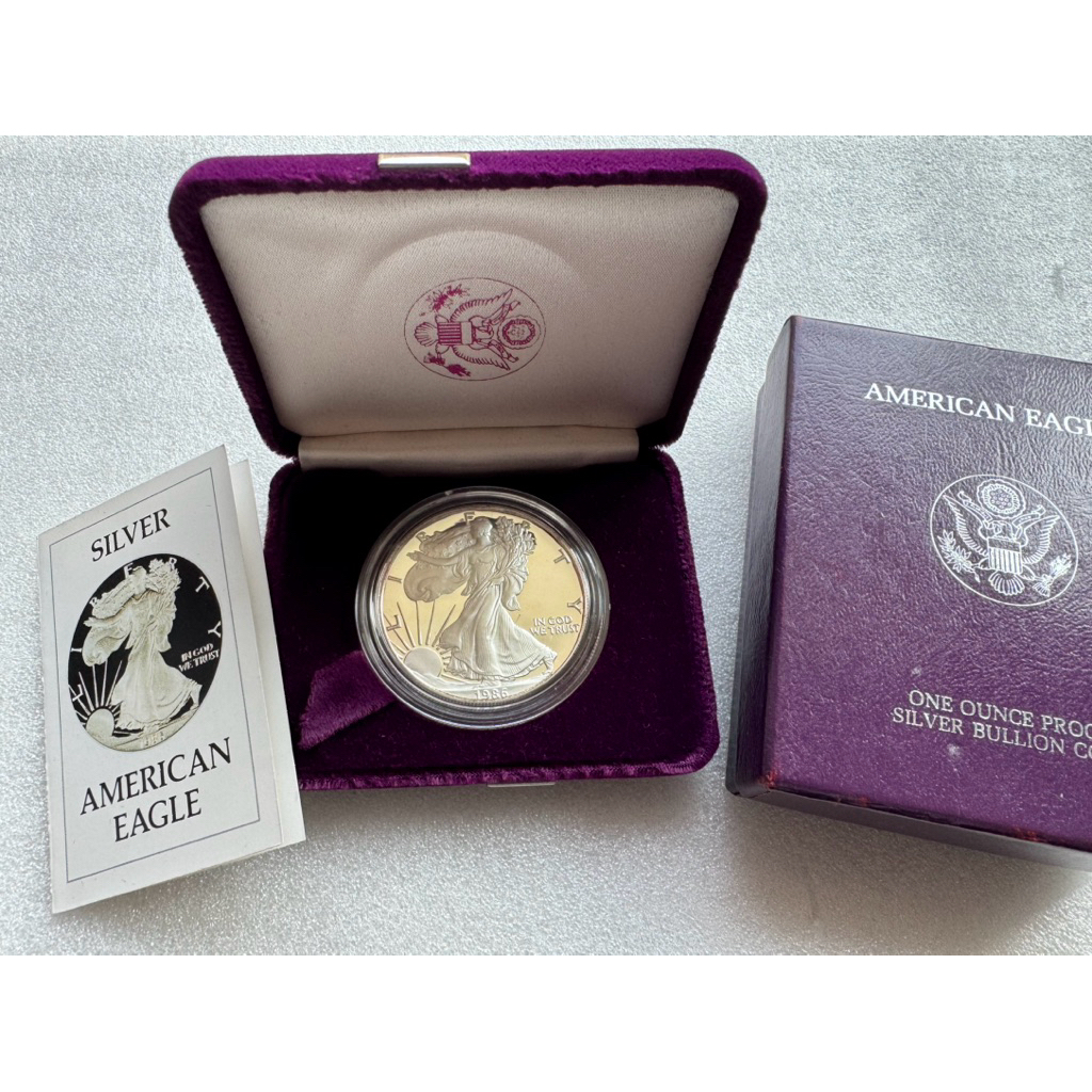 เหรียญเงินขัดเงา Liberty ของประเทศอเมริกา ปี1986