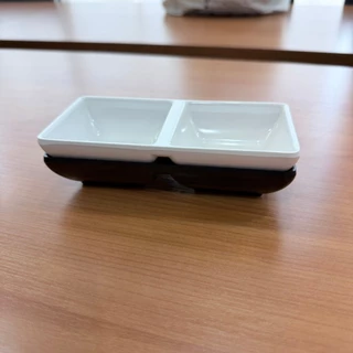 SB Melamine ถ้วยน้ำจิ้ม 2 ช่อง ถ้วยน้ำจิ้มเกาหลี 2 ช่อง ถ้วยน้ำจิ้มเมลามีน 2 ช่อง 2.8x5.8 นิ้ว