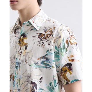 DAPPER เสื้อเชิ้ตแขนสั้น Urban Tropics Print Shirt สีครีม (BCS/CR/591TP)