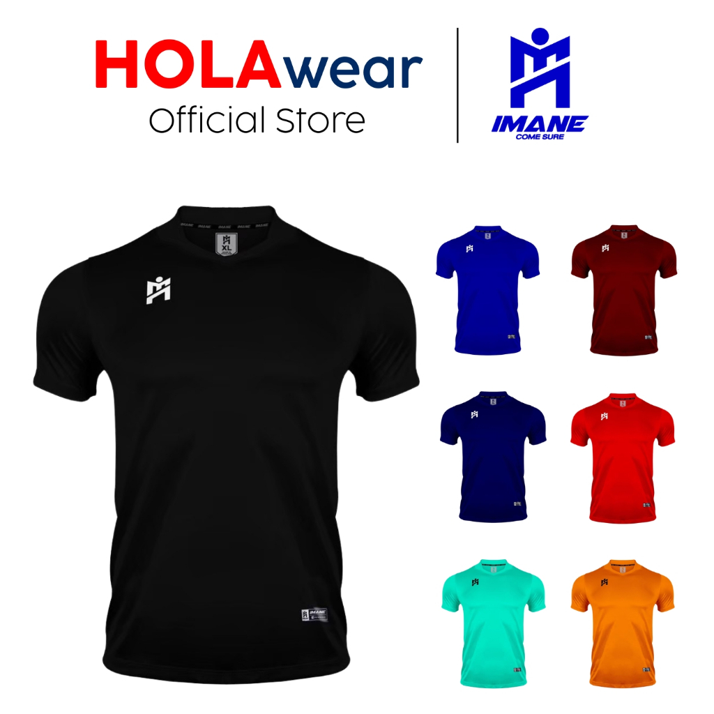 [มีส่งด่วน]  เสื้อฟุตบอลคอวี สีเบสิค IMANE ผ้าเงาลื่น รหัส IMA1006 โลโก้ 3D Transfer ลายไม้ รุ่น PREMEIRO II