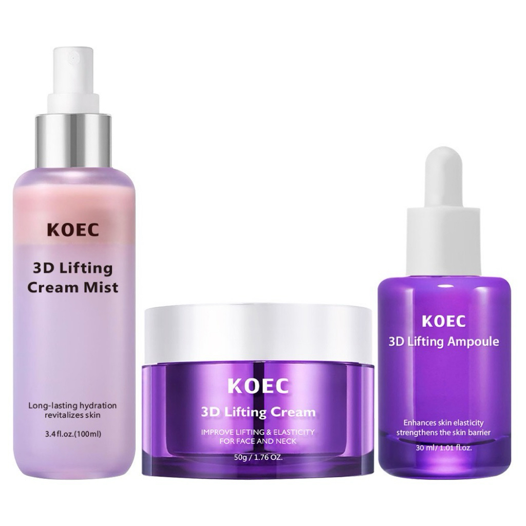 ชุดแซทหน้าสวยกลาสสกิน KOEC ครีม+เซรั่ม+สเปร์ยครีมราคาทดลองใช้ 3ชิ้น 150฿