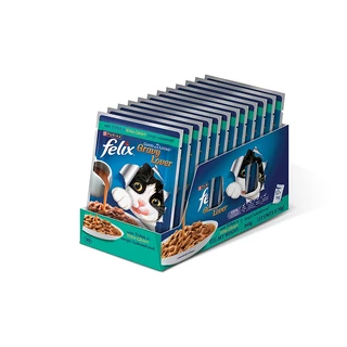 Purina Felix 1กล่อง(12ซอง) อาหารเปียกแมวเฟลิกซ์ Complete & Balanced กินเป็นมื้อหลักได้