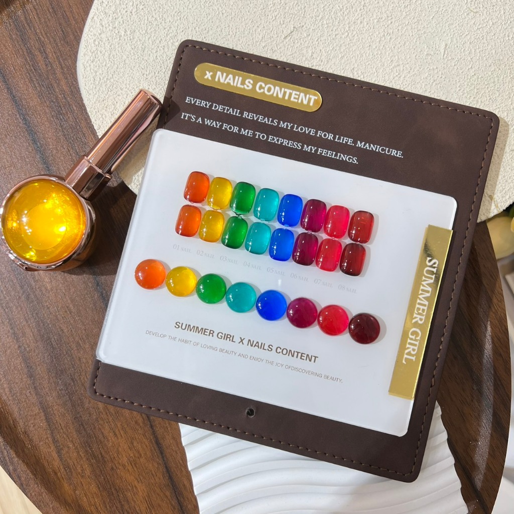 Colorful syrup set ( SA10 ) Summer girl X Nails Content 8 สี 2026 พร้อมชาร์จ